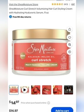 3 For $15 Shea Moisture Coral and Gold Curl Stretch Multi-Tasking Volume Cream